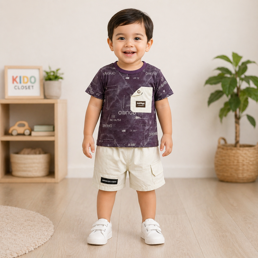 Boys Summer Set – Printed T-Shirt & Shorts