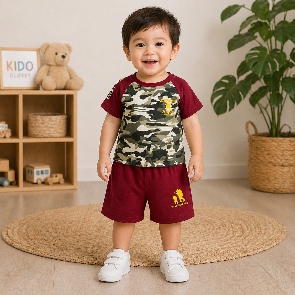 Boys Camouflage Summer T-Shirt &amp; Shorts