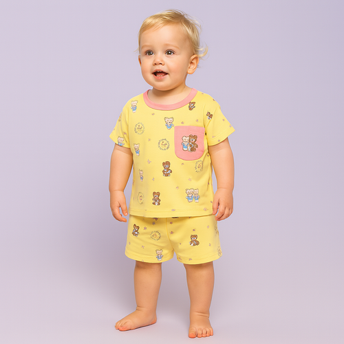 Baby Girls Cute Teddy Bear Summer Set
