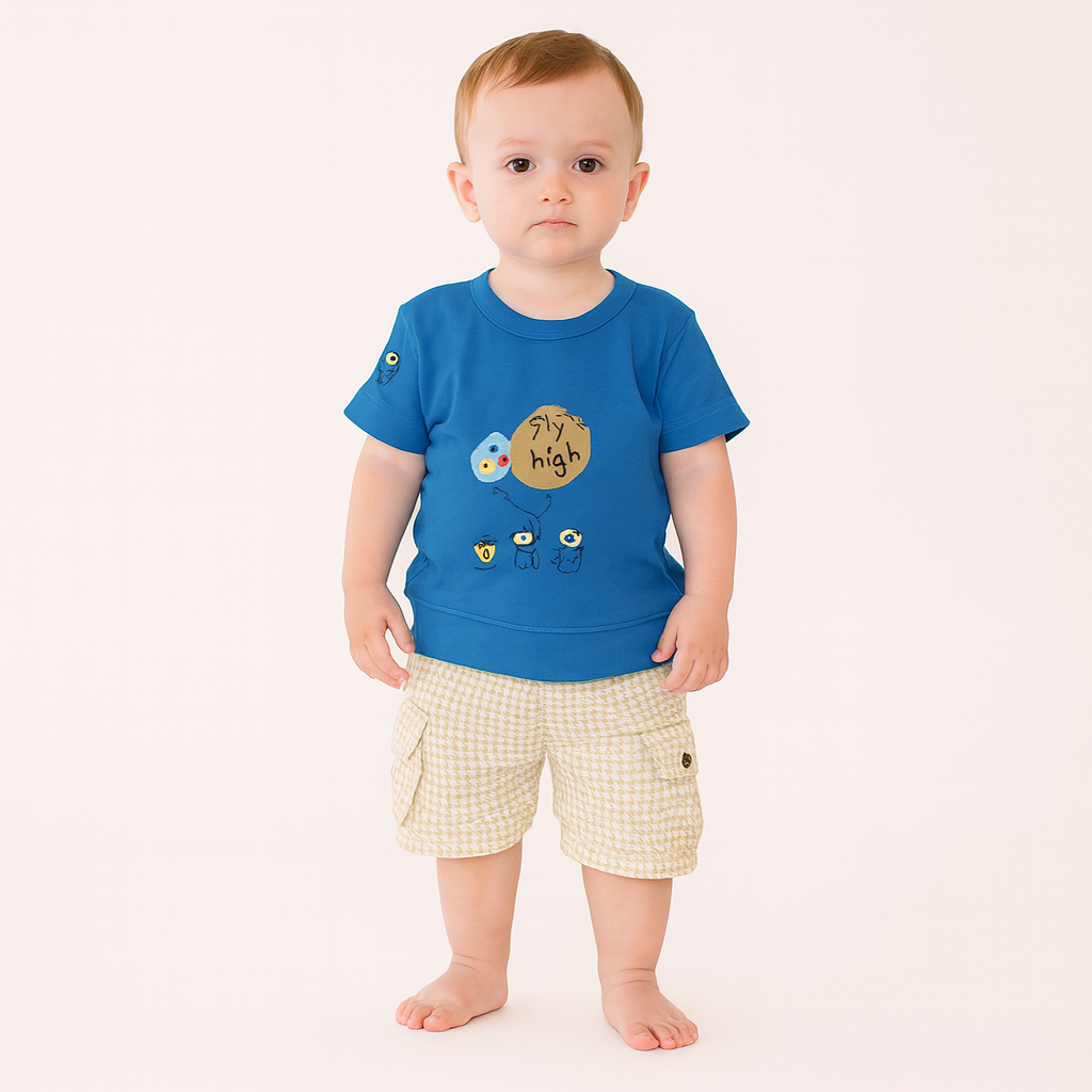 Kids “Fly High” T-Shirt & Cargo Shorts Set