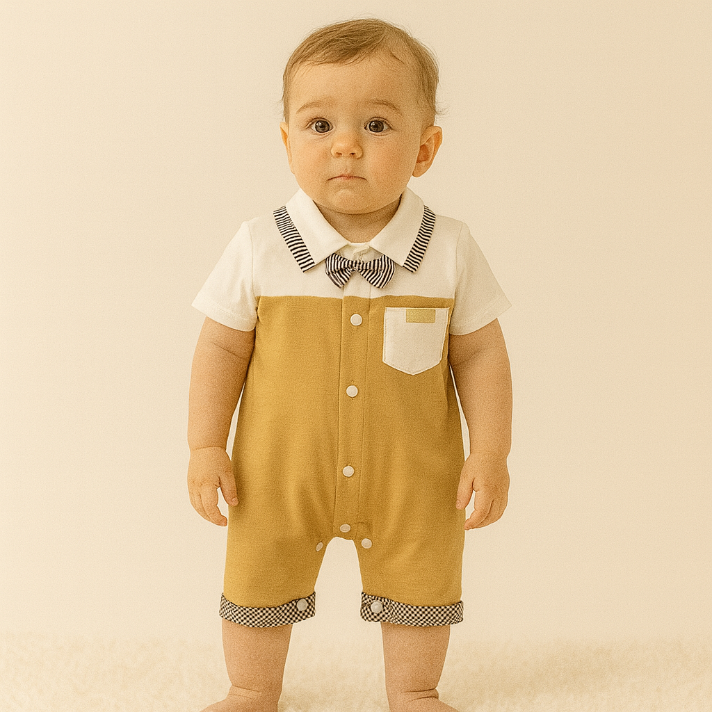 Baby Boys Romper with Bow Tie