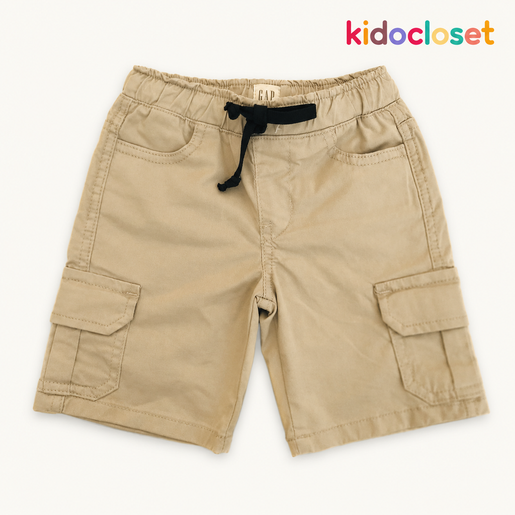 Classic Khaki Cotton Cargo Shorts for Boys