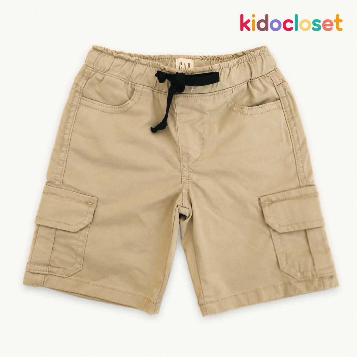 Classic Khaki Cotton Cargo Shorts for Boys