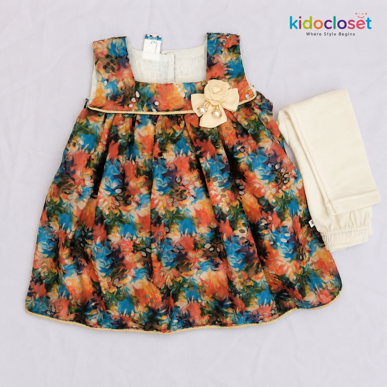 Girls multicolor Printed Frock