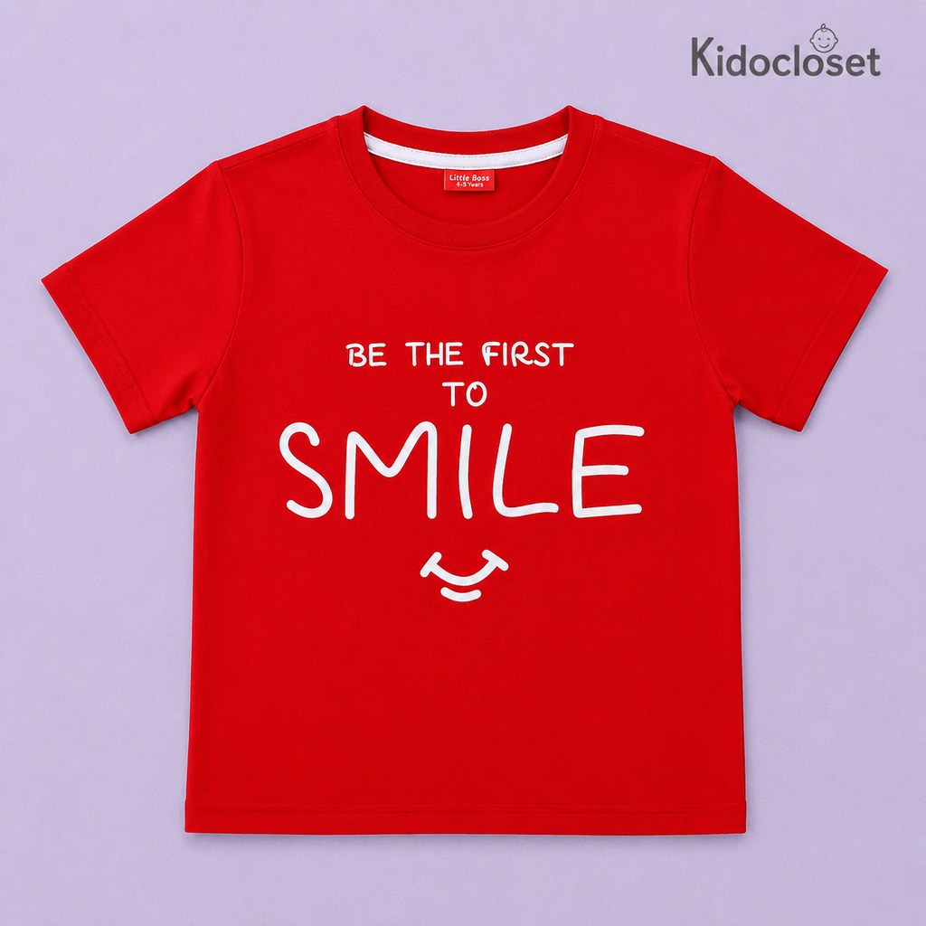 Bright Red Smile Tee for Happy Everyday Adventures