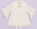 Girls Elegant Pearl-Dot Chiffon Top