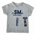 Boys Grey Graphic Cotton T-Shirt with Printed Design