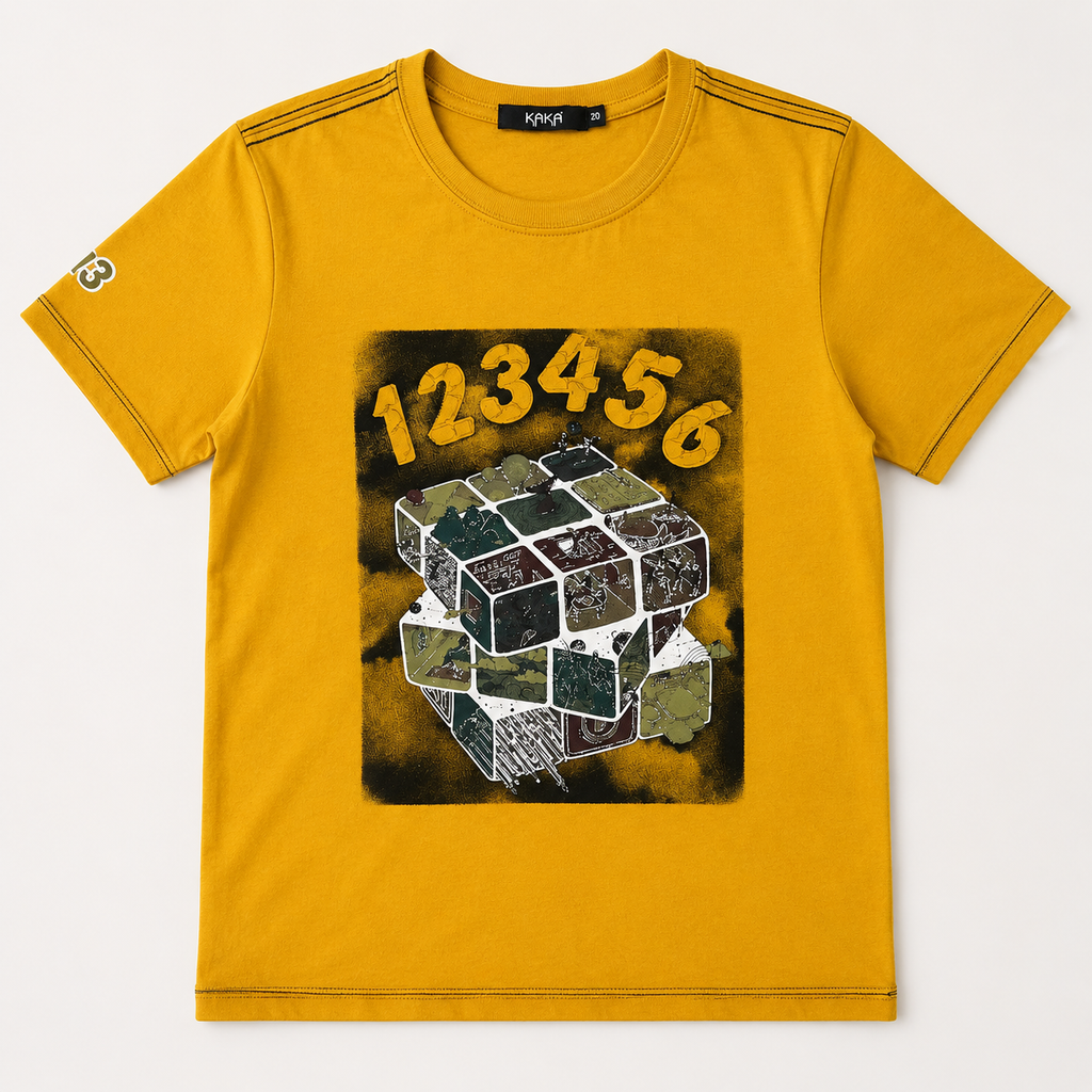 Bright Yellow Graphic Tee for Fun Everyday Adventures