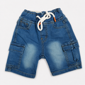 Cool Denim Cargo Shorts for Little Explorers