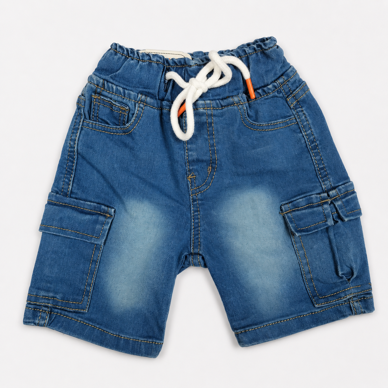 Cool Denim Cargo Shorts for Little Explorers