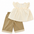 Lace & Bow Summer Co-Ord Set for Little Girls
