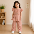 Stylish Frill Sleeve Top & Trouser Set