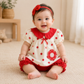 Charming Red & Cream Baby Girl Two-Piece Set