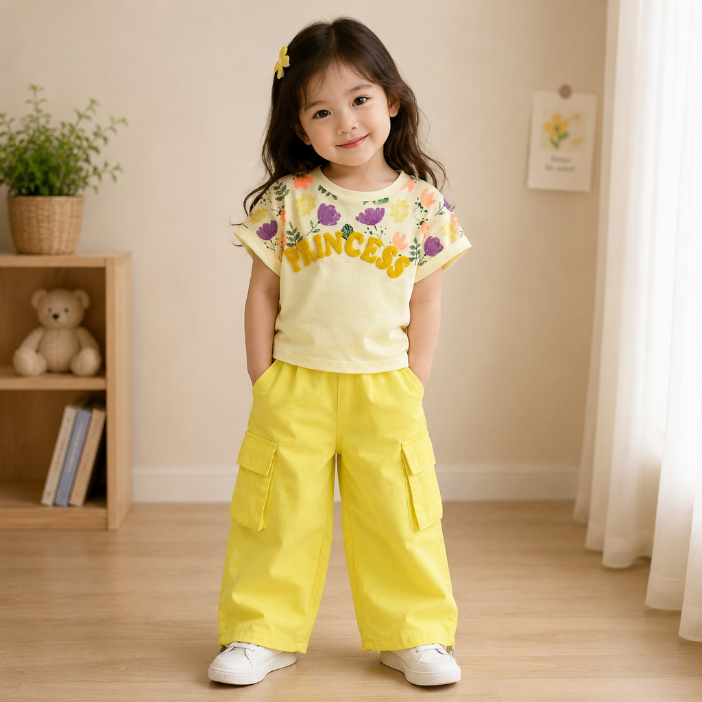 Princess Bloom Top & Cargo Pants Set
