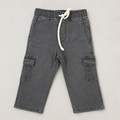 Boys Premium Grey Cargo Denim Pant