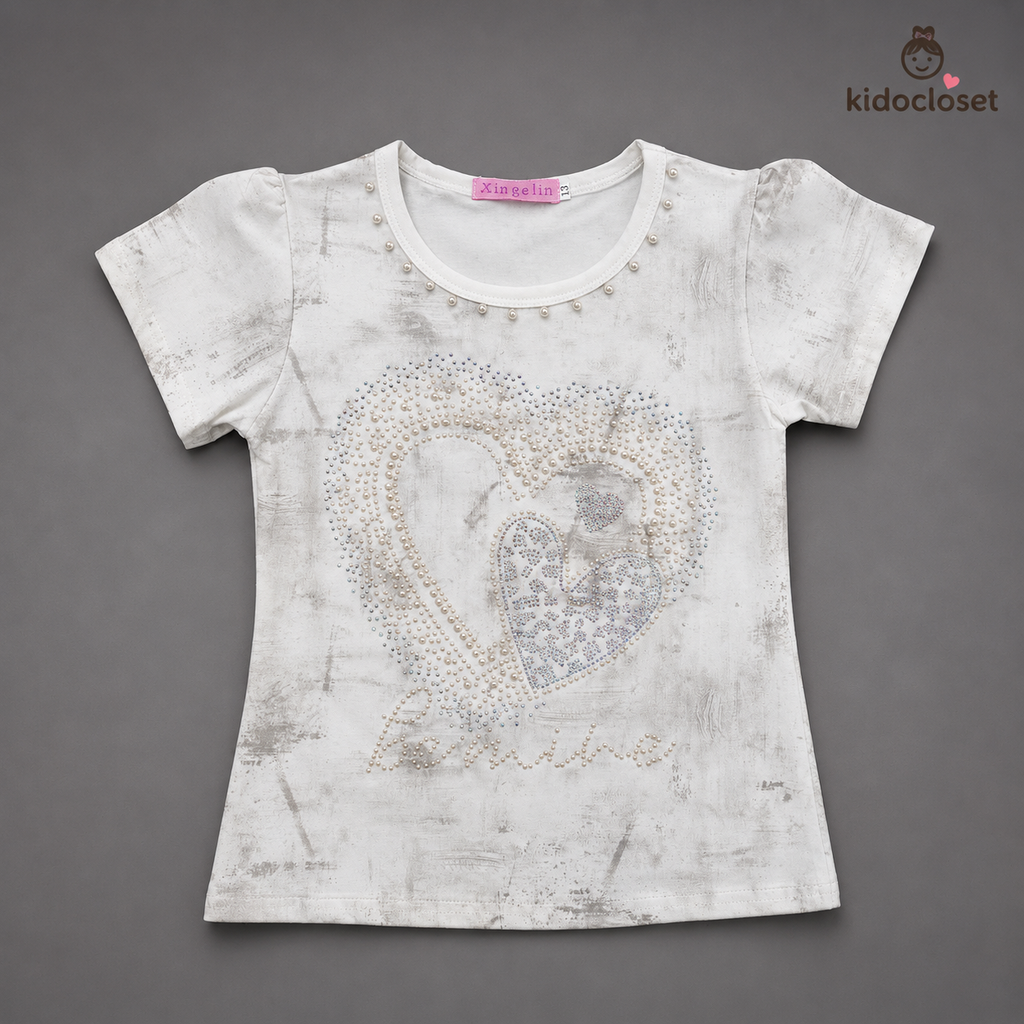 Sparkling Pearl Heart T-Shirt