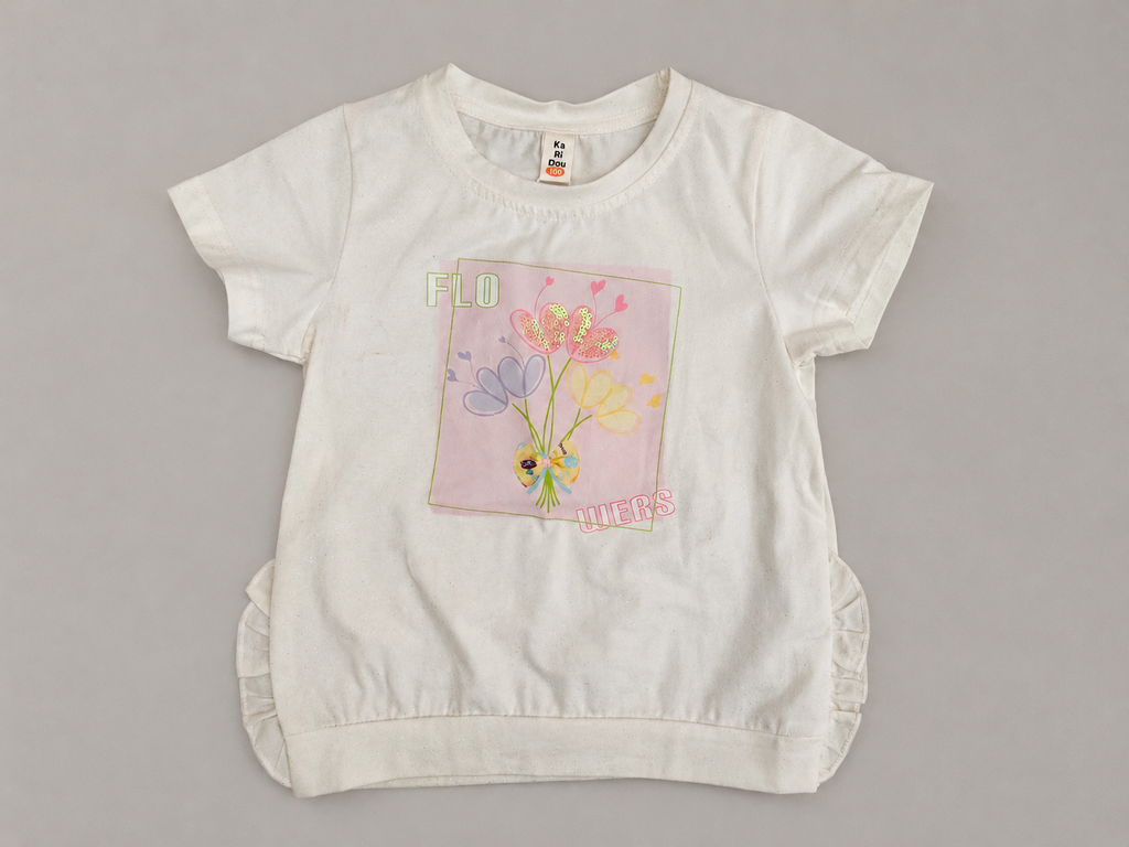 Girls Floral Sparkle T-Shirt – Soft & Stylish Everyday Wear