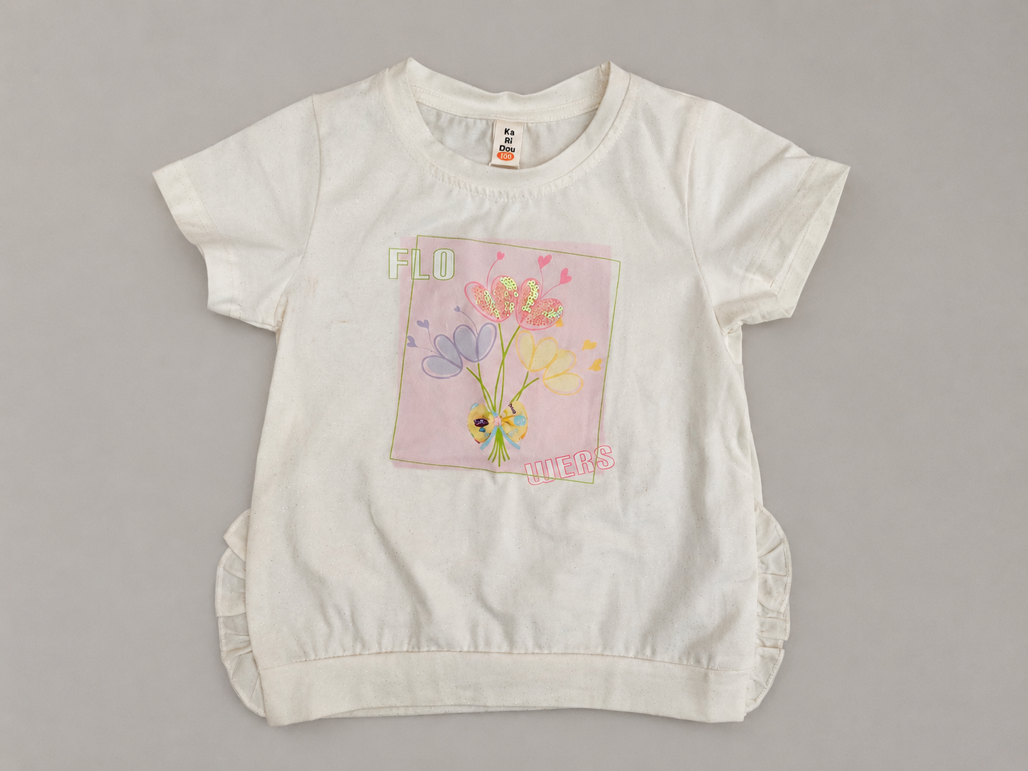 Girls Floral Sparkle T-Shirt – Soft & Stylish Everyday Wear