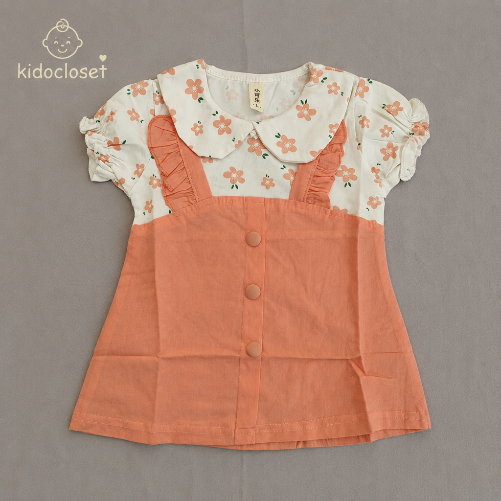 Peach Blossom Baby Girl Summer Frock