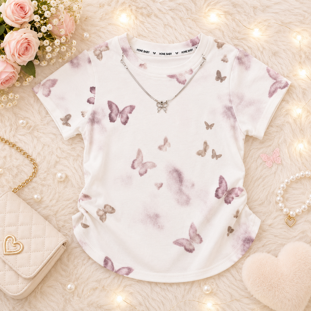 Butterfly Dreams Girls T-Shirt Blended Cotton