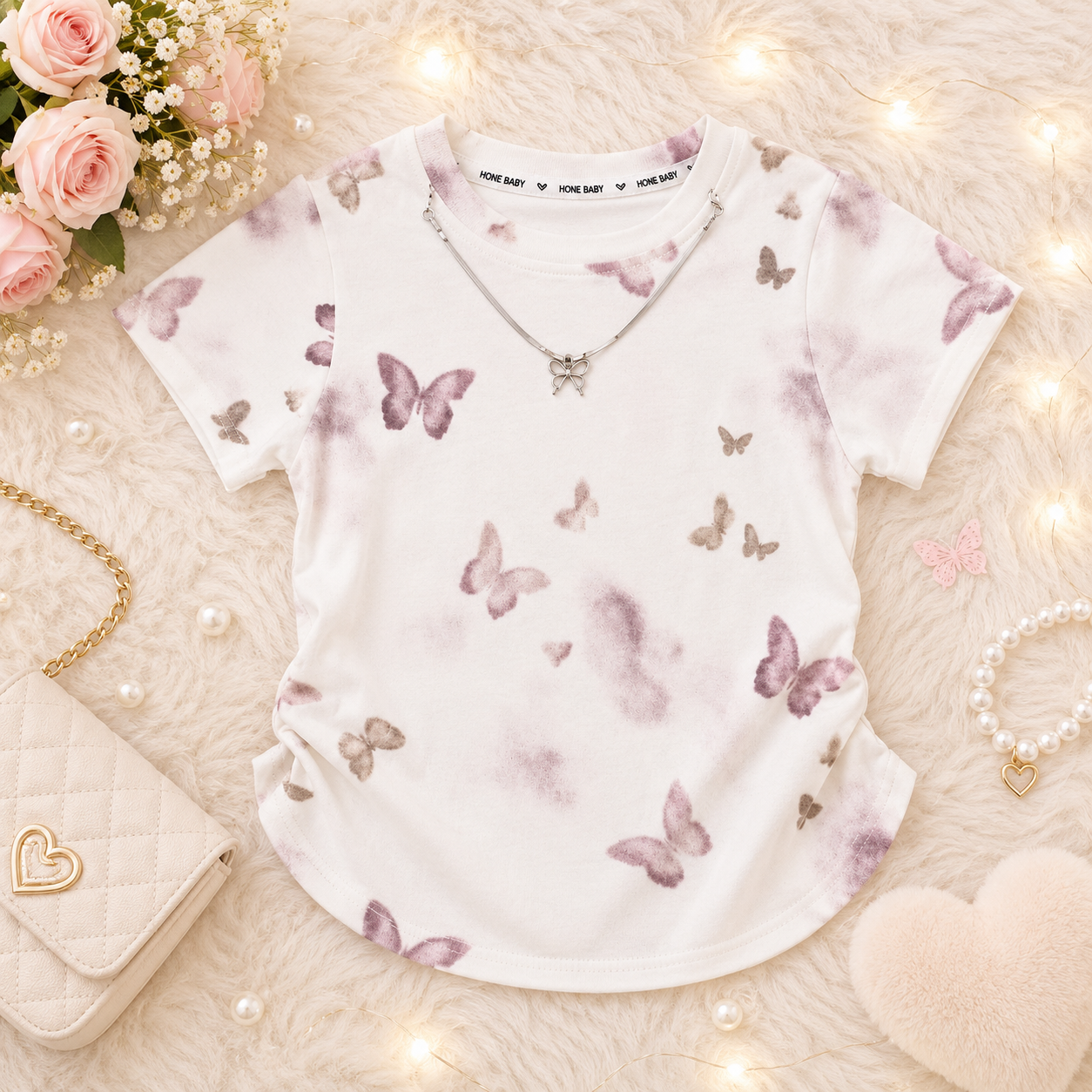 Butterfly Dreams Girls T-Shirt Blended Cotton
