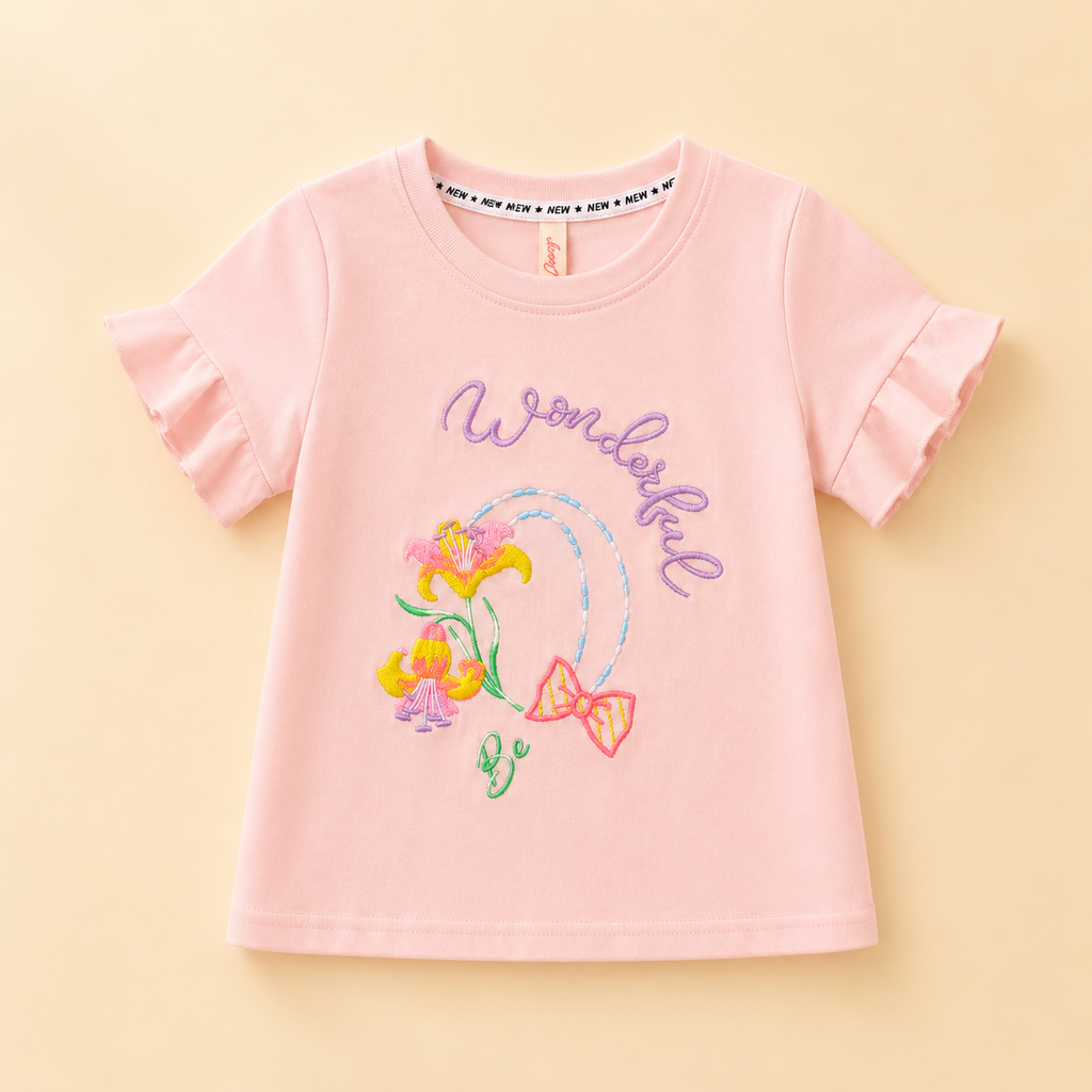 Girls Wonderful Embroidered T-Shirt