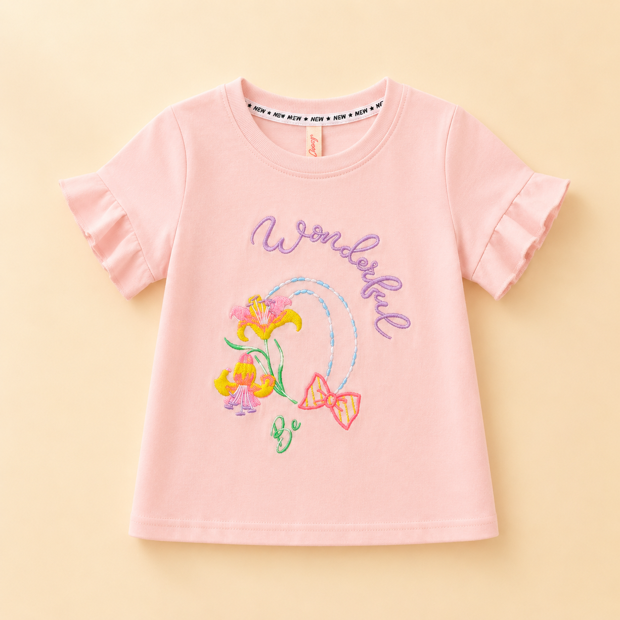 Girls Wonderful Embroidered T-Shirt