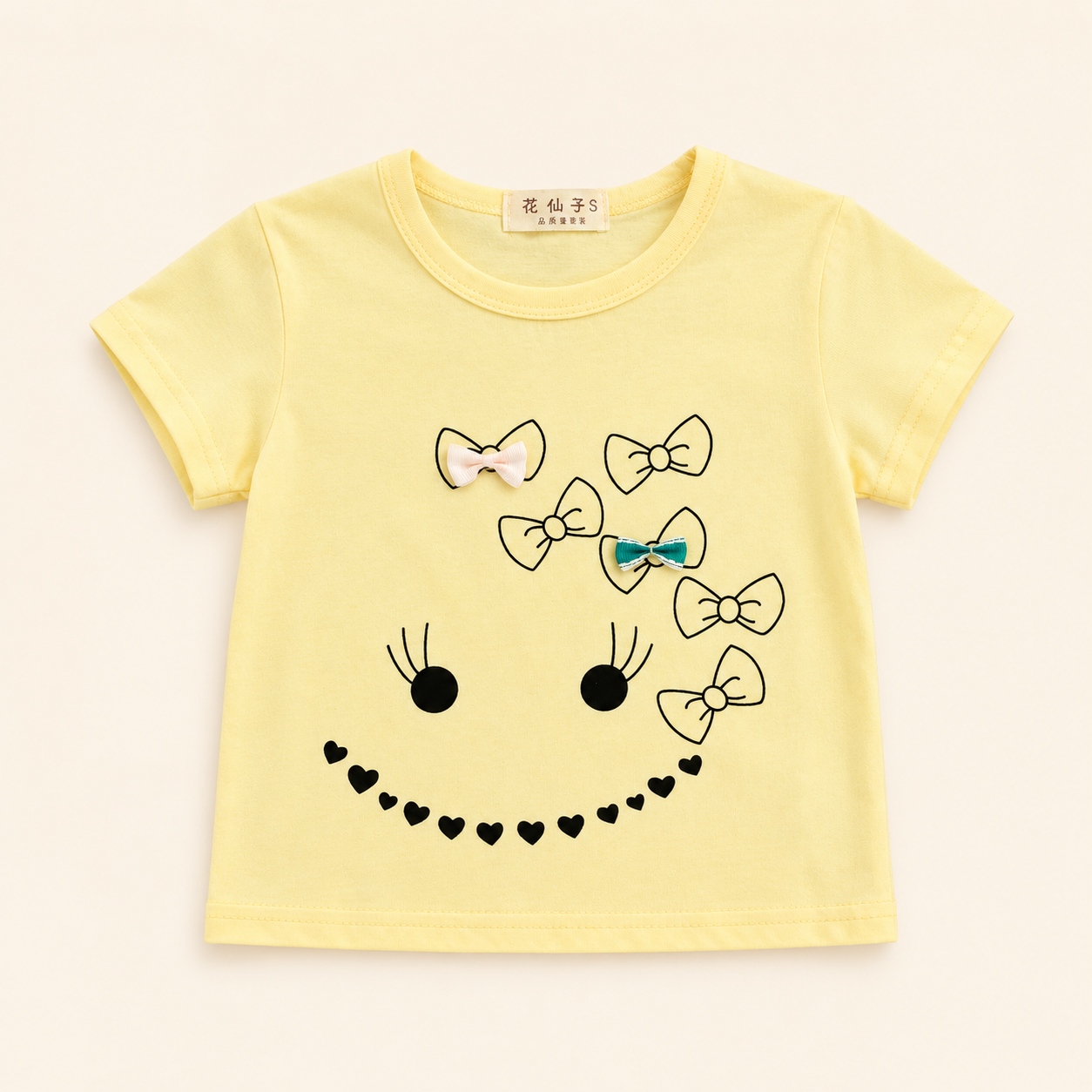 Girls' Smiley Bow T-Shirt
