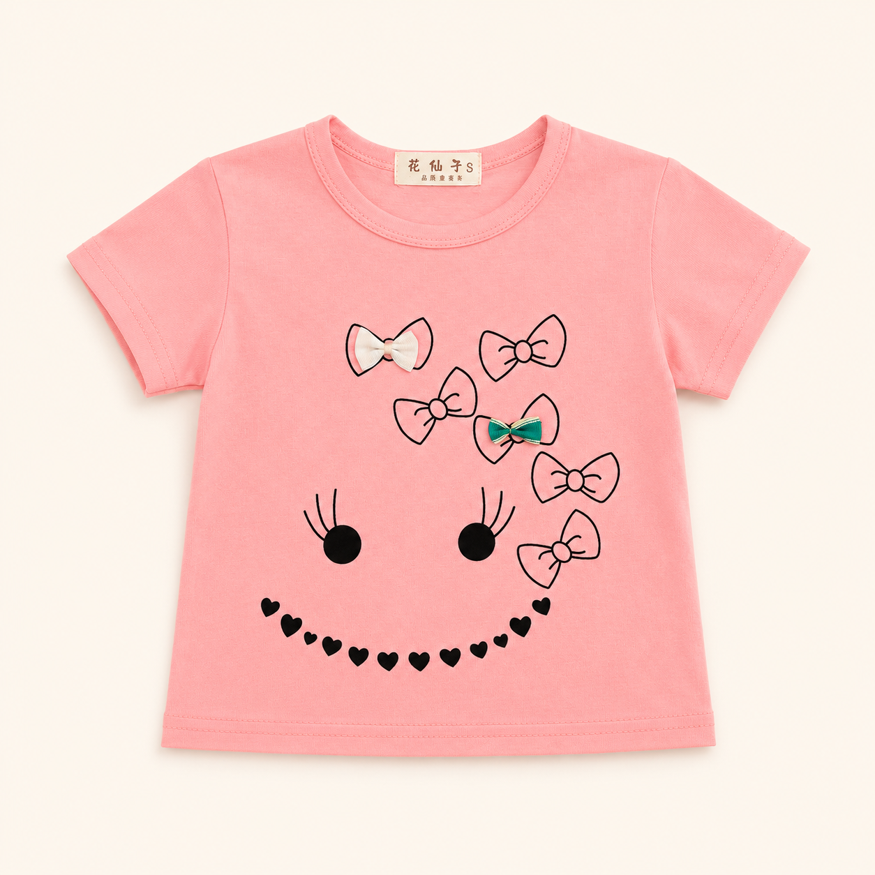 Girls' Smiley Bow T-Shirt