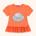 Peach Frill Hem Girls Dress Top