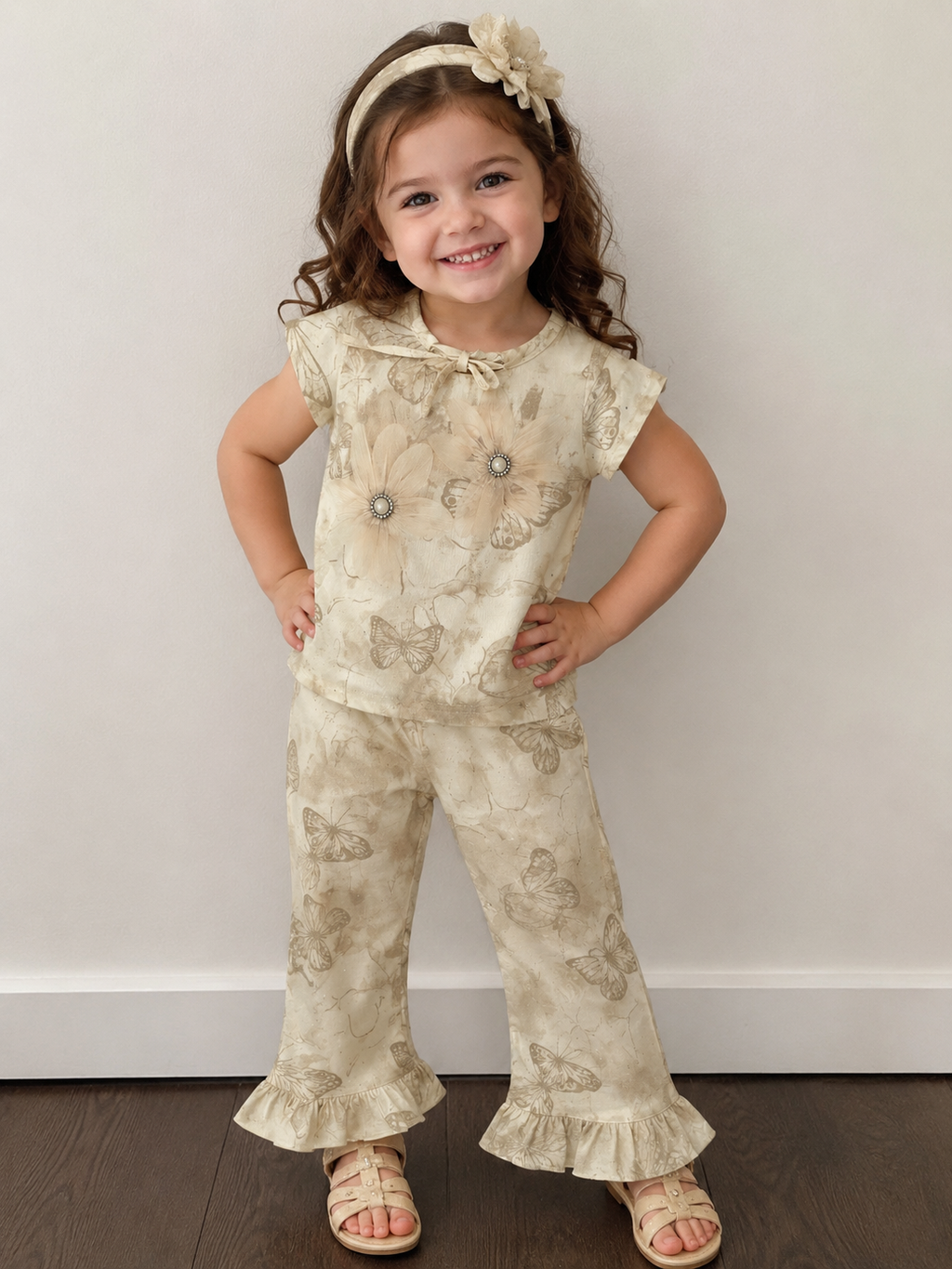 Girls Butterfly Print Summer Set