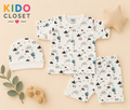 Newborn Printed Shirt, Pajama & Cap Set