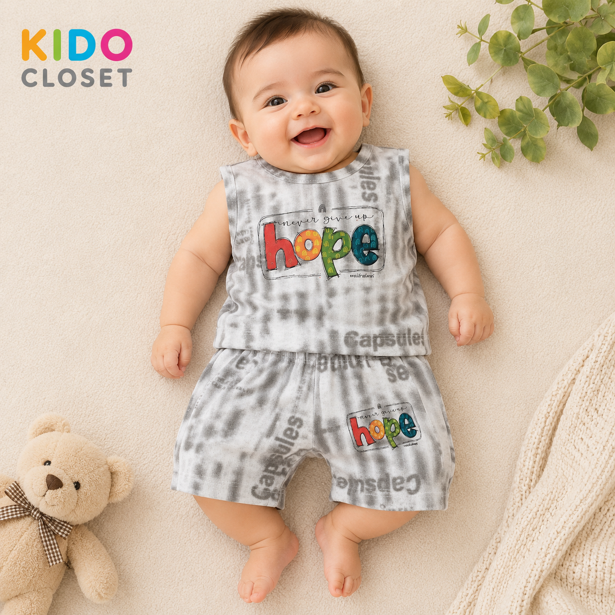 Boys Hope Sleeveless T-Shirt & Shorts Set