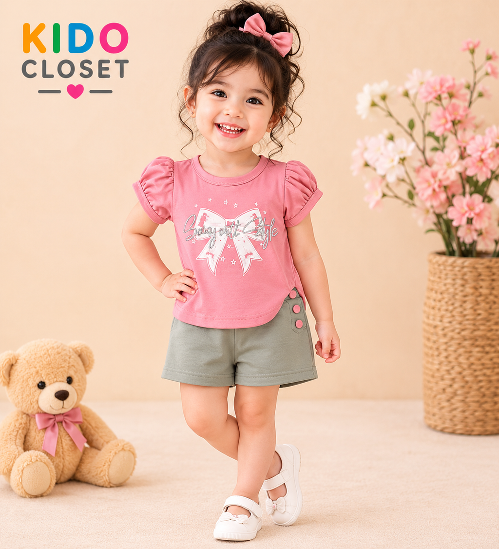 Girls Stay With Style Top & Shorts Set