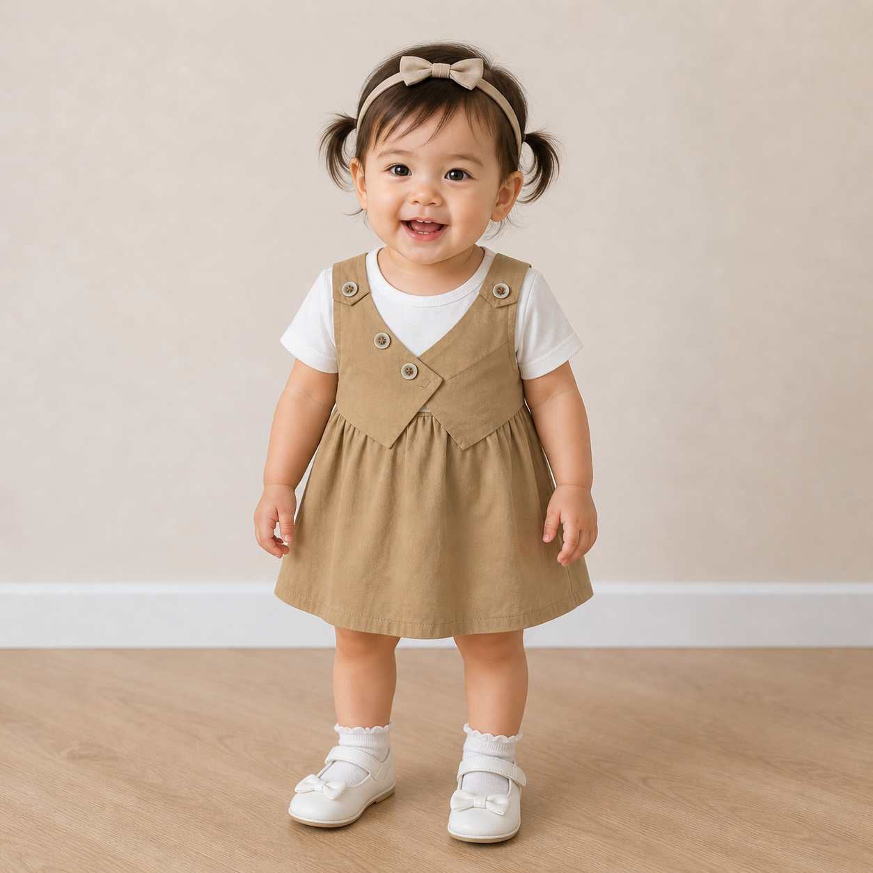 Girls Brown Cotton Summer Frock