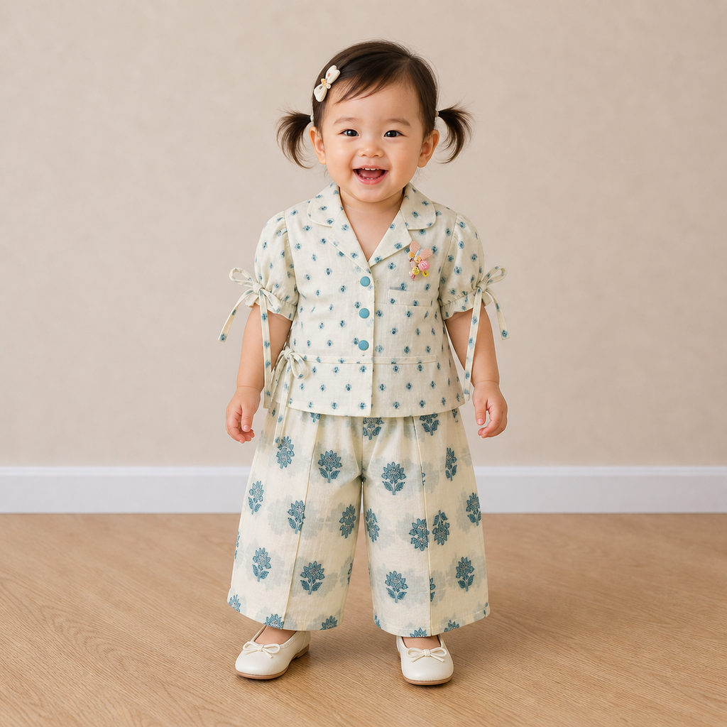Girls Ethnic Soft Cotton Top & Palazzo