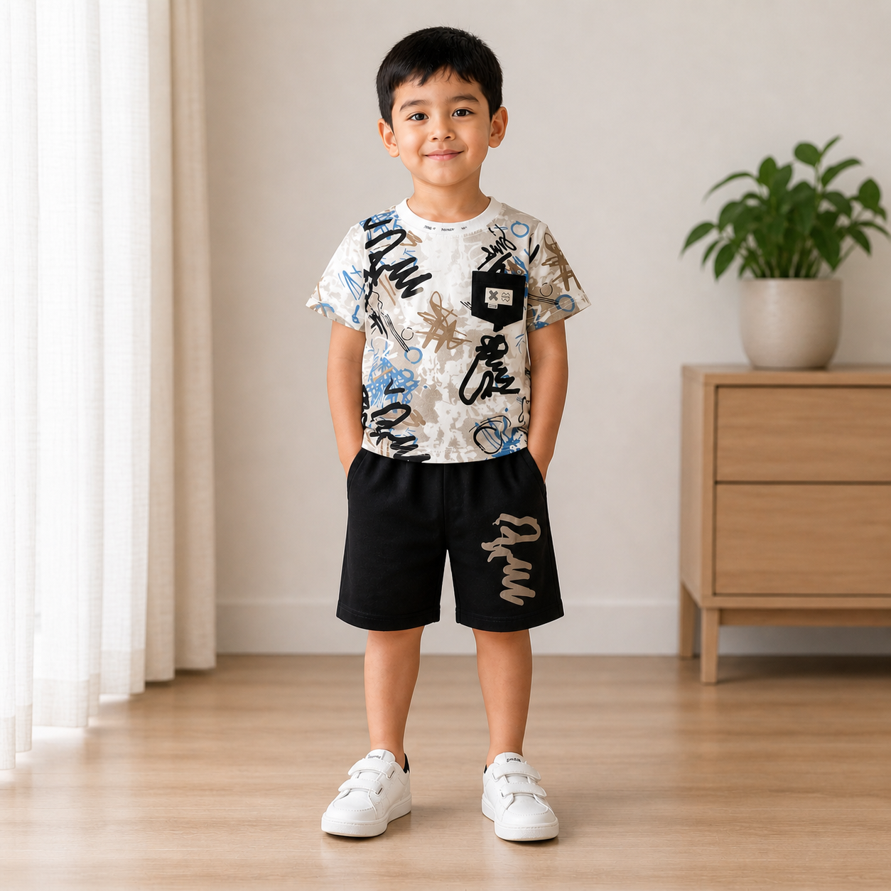 Graffiti T-Shirt & Shorts Set