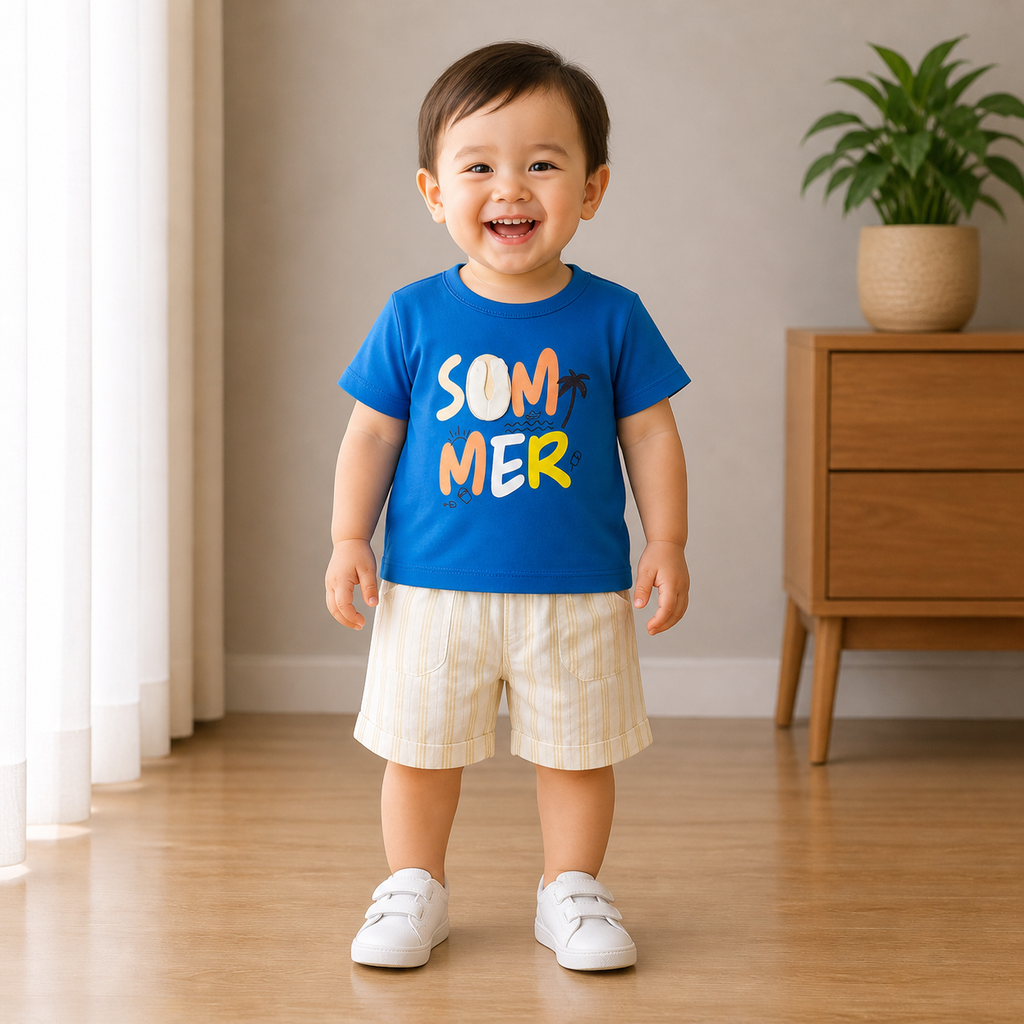 Boys Summer Graphic T-Shirt & Shorts Set