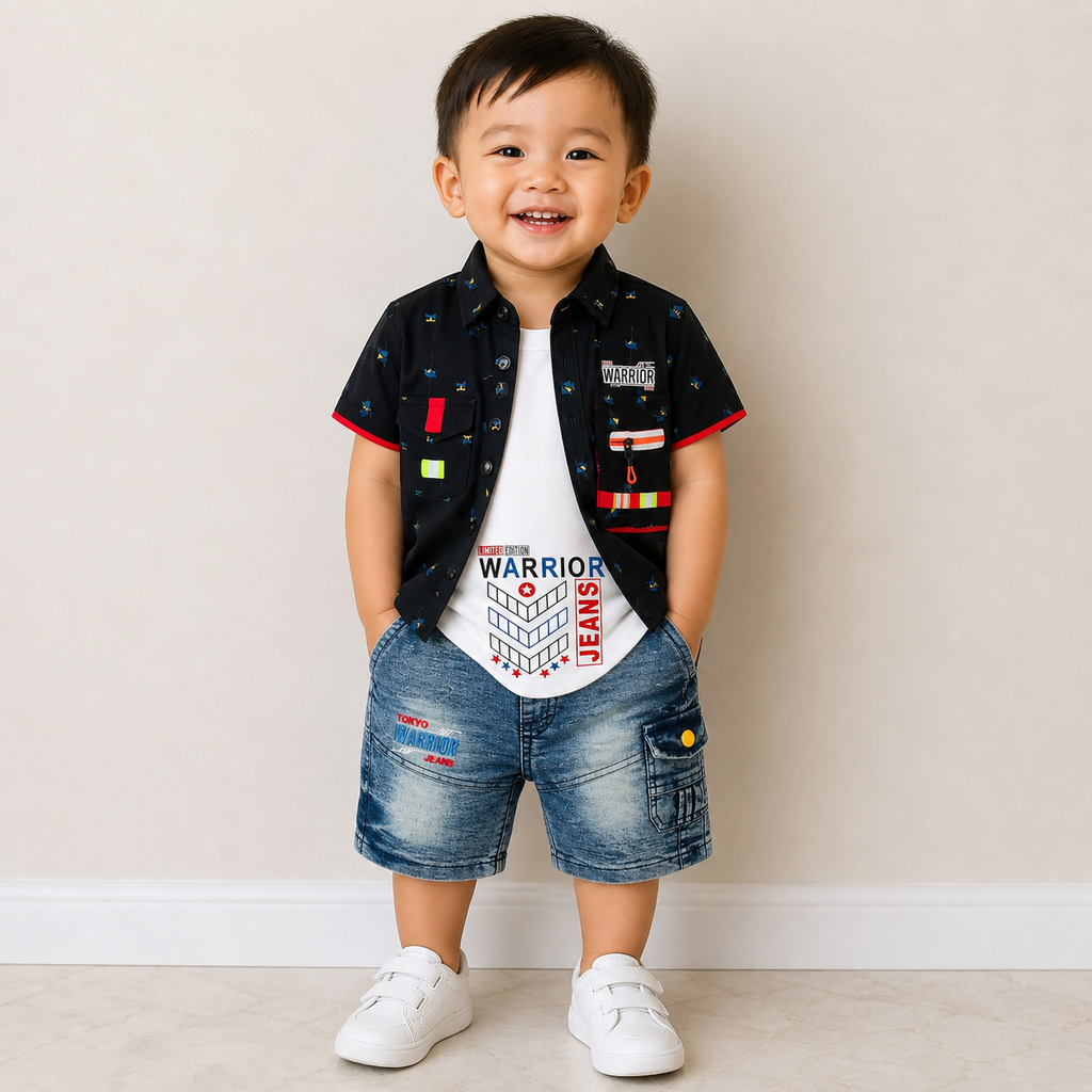 Kids 3-Piece T-shirt and shorts set