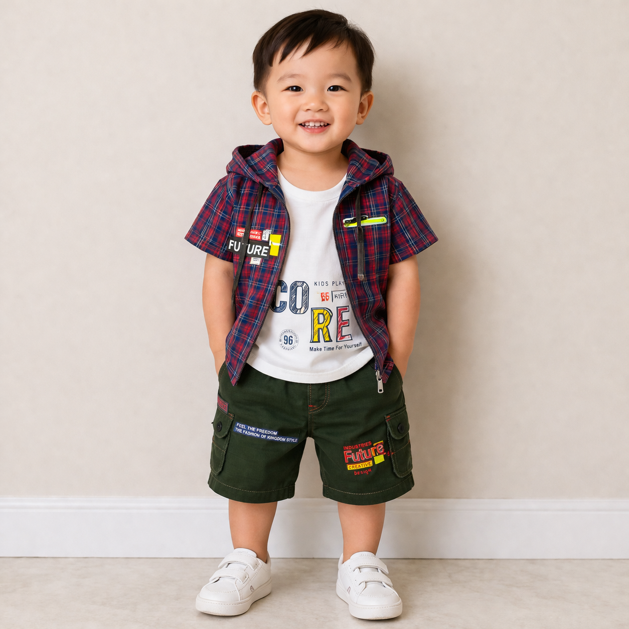 Boys 3-Piece Hooded Summer Outfit Set