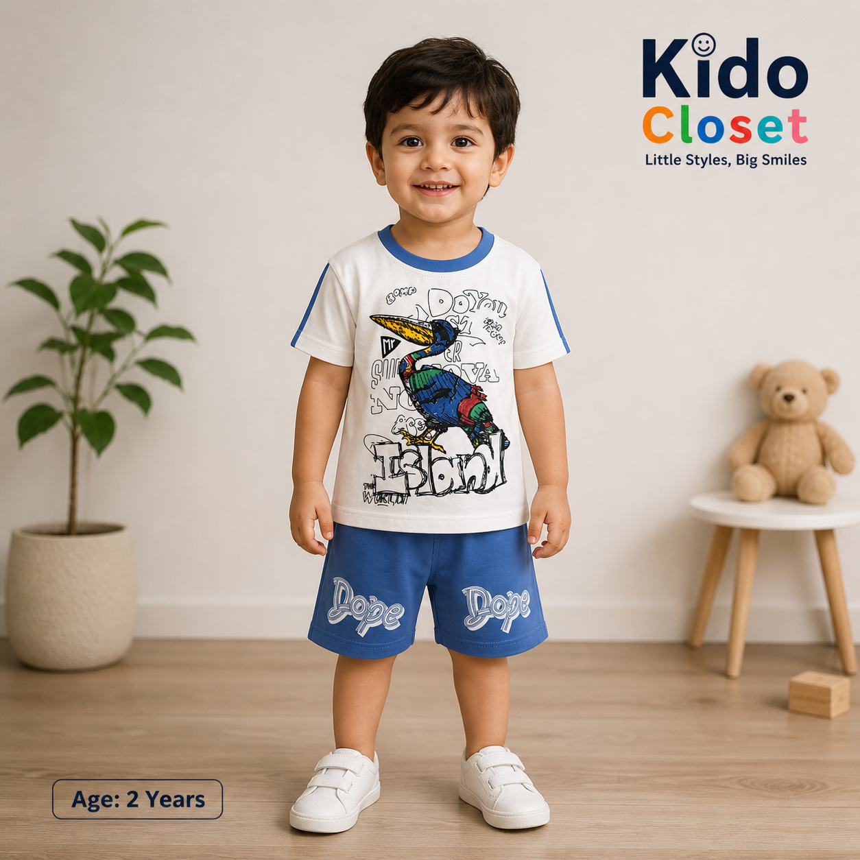 Toddler Boys Summer Bird T-Shirt & Shorts