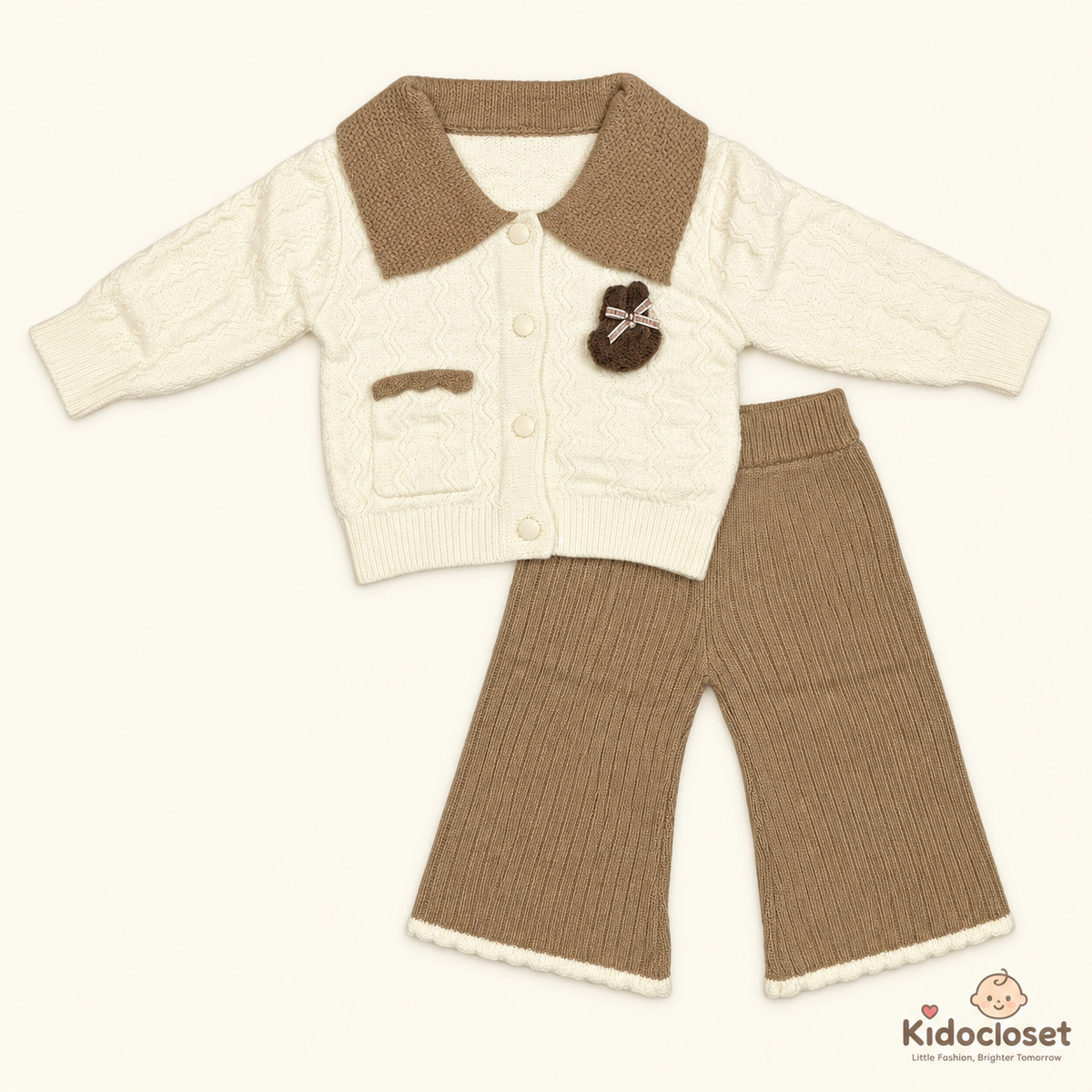 Premium wool Knitted Top & Trouser Set for Kids