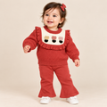 Baby Girl Warm Knitted Wool Heart Outfit