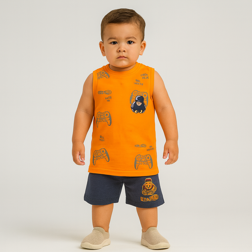 Gamer Style Sleeveless(Sando) Shirt & Shorts Set