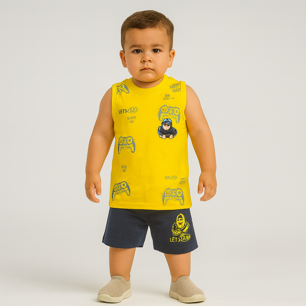 Gamer Style Sleeveless(Sando) Shirt & Shorts Set
