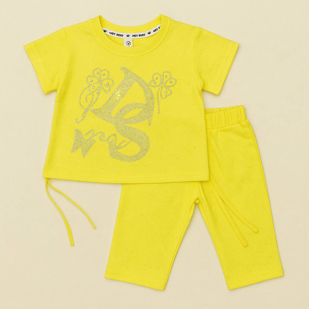 Cute Baby Girls Yellow Summer Co-Ord Set