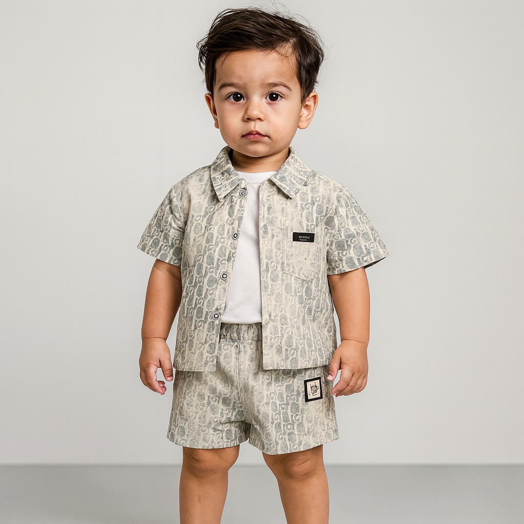 Printed cotton blended Shirt & Shorts set
