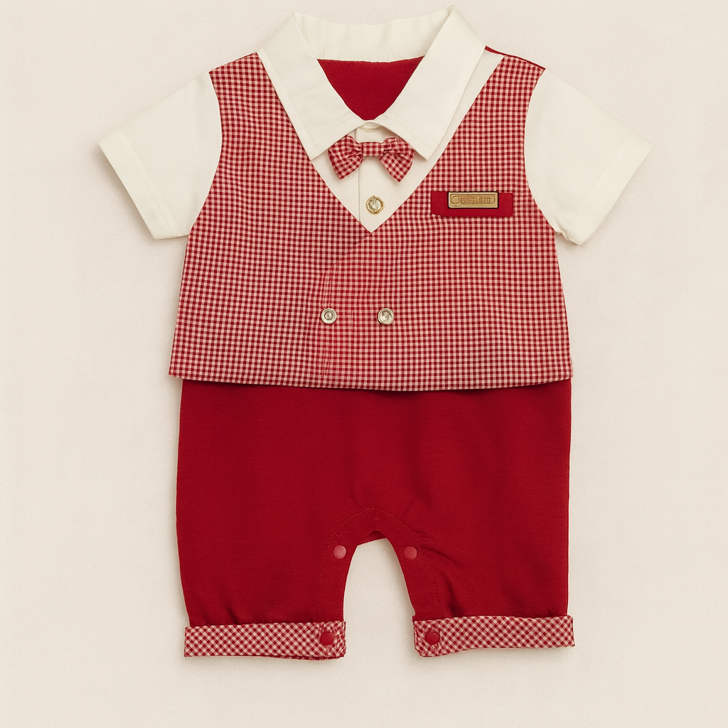 Baby Boys Romper with Bow Tie