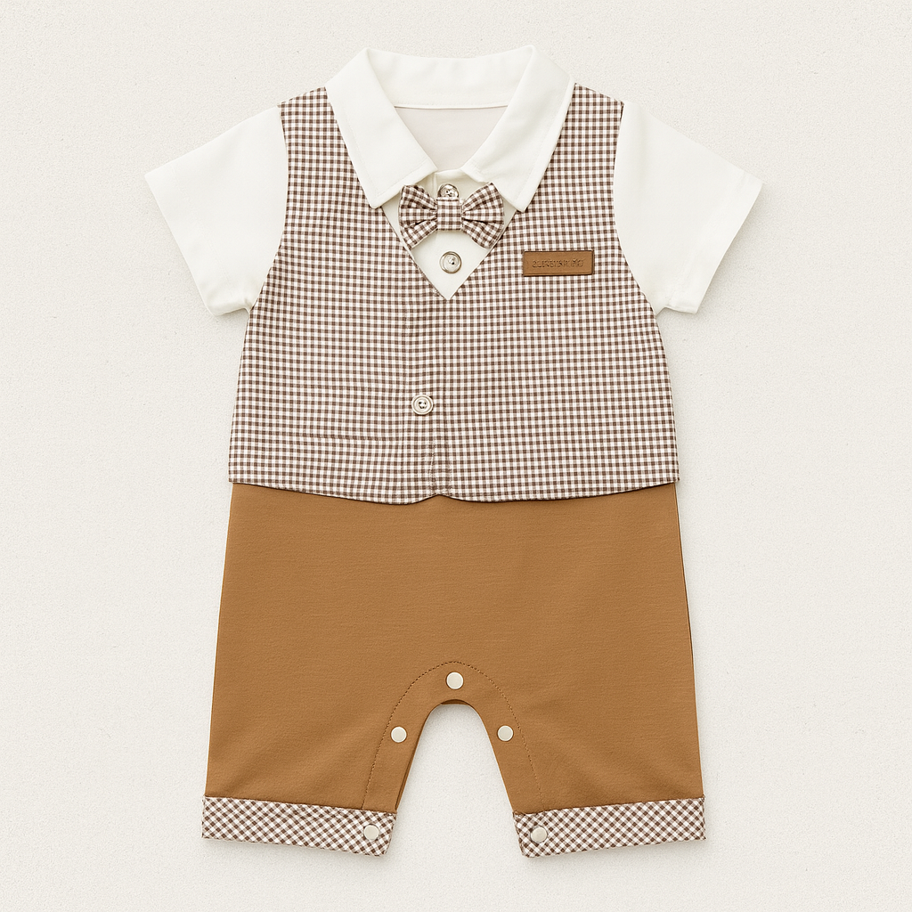 Baby Boys Romper with Bow Tie