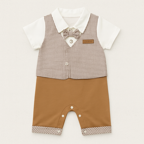 Baby Boys Romper with Bow Tie